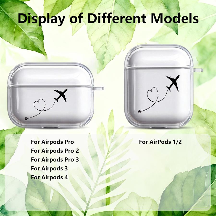 Case For Airpods Pro3 1 4 2 3 Pro2 Pro Clear Earphone Cases Cover Love Airplane Art
