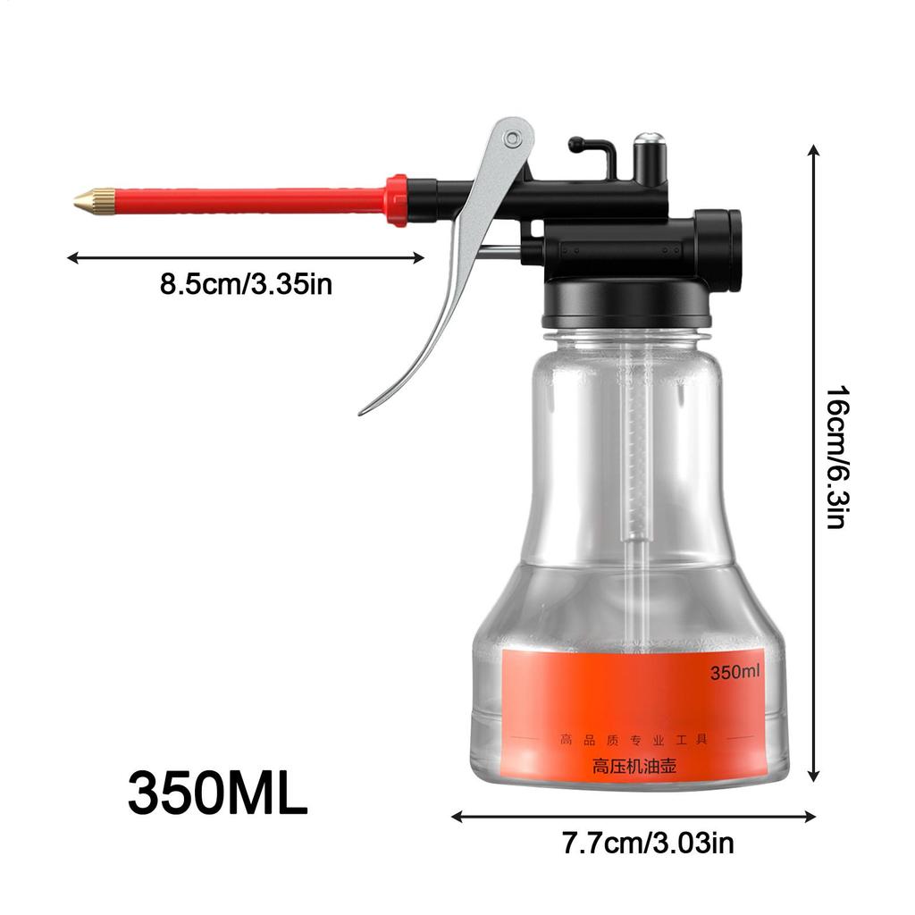 Oil Can With Spout 350ml Pump Oiler Lubrication Dispenser With Straight Spout Car Accessories For Tool Maintenance Small