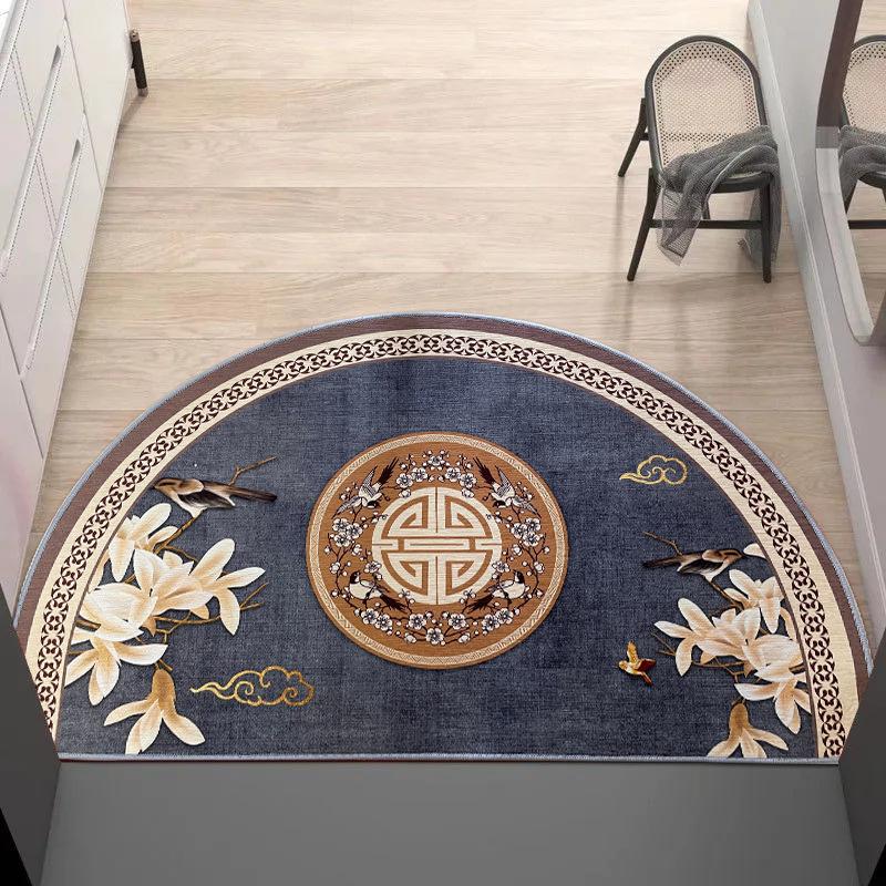 

Полукруглый коврик для пола в китайском стиле, коврик для входной двери, грязеотталкивающий коврик для ванной комнаты, впитывающий нескользящий ковер 50*100cm