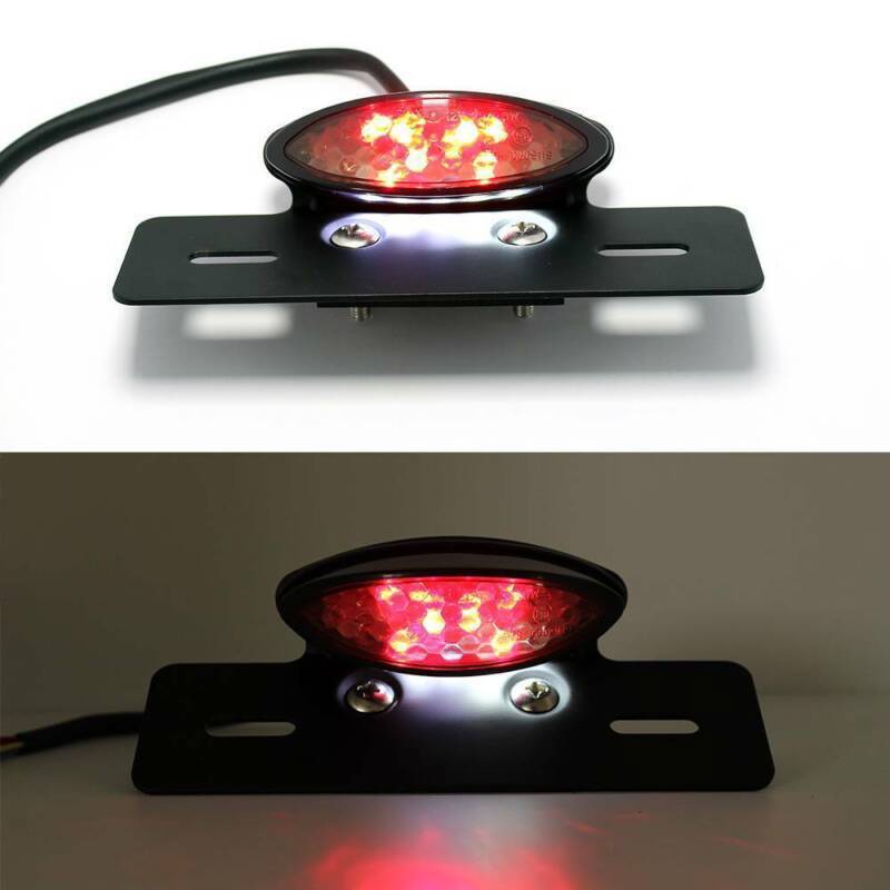 Universal Motorcycle License Plate With Stop Brake Tail Light Led Turn Signals