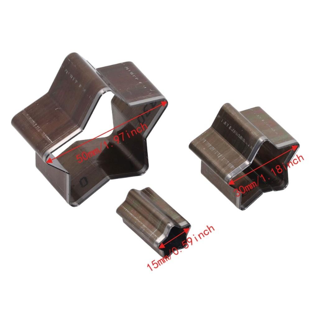 3pcs Different Sizes Leather Die Cutter Steel Material With Storage Box Leather Punch Die Set Hollow Star Design