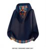 Unisex Plaid Patchwork V-Neck Hooded Sweatshirt