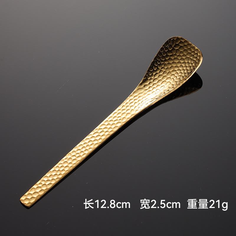 304 Hammer Stainless Steel Coffee Dessert Spoon and Fork Japanese Small Fresh Ice Cream Spoon Cake Mooncake Fruit Fork