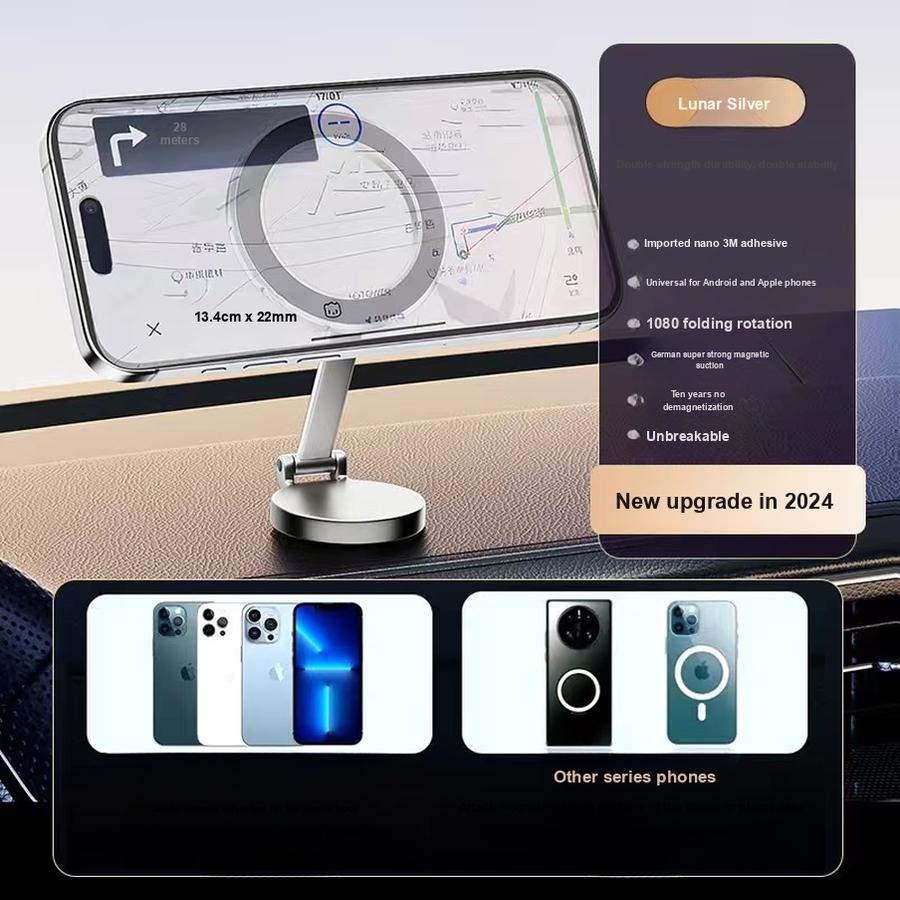 Hot-Selling Magnetic Car Mount MagSafe Magnetic Fixation Car Navigation Phone Holder Metal