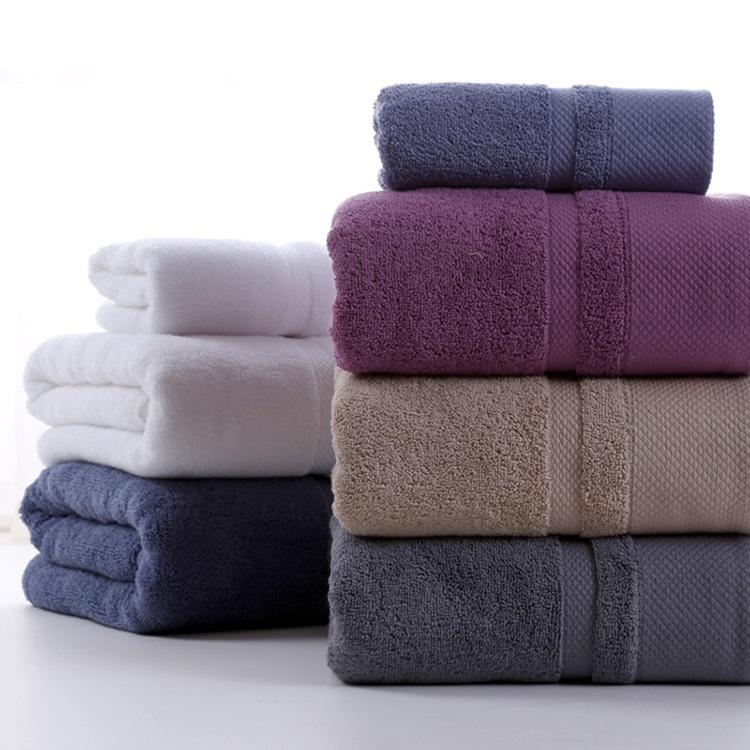 Manufacturer Sells Adult Thickened Wide Forged Bath Towels Made Pure Cotton Long-staple Solid Pattern Soft Absorbent for Hotel