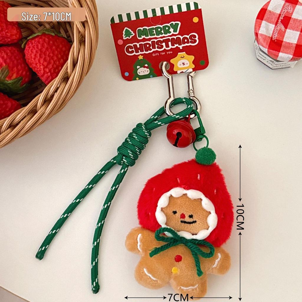Tengyi Christmas Plush Keychain - Cute Girly Ornament & Backpack Decoration