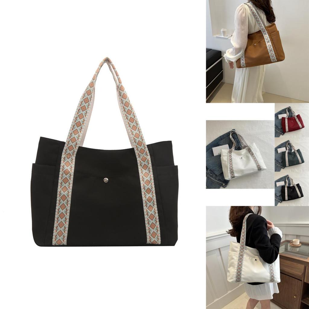 Stylish Large Capacity Tote Bag For Work And Commuting Featuring Trendy Wide Strap Design
