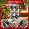 6 Pieces Christmas Ball Ornaments Tree Hanging Balls with Hole Xmas Decorations