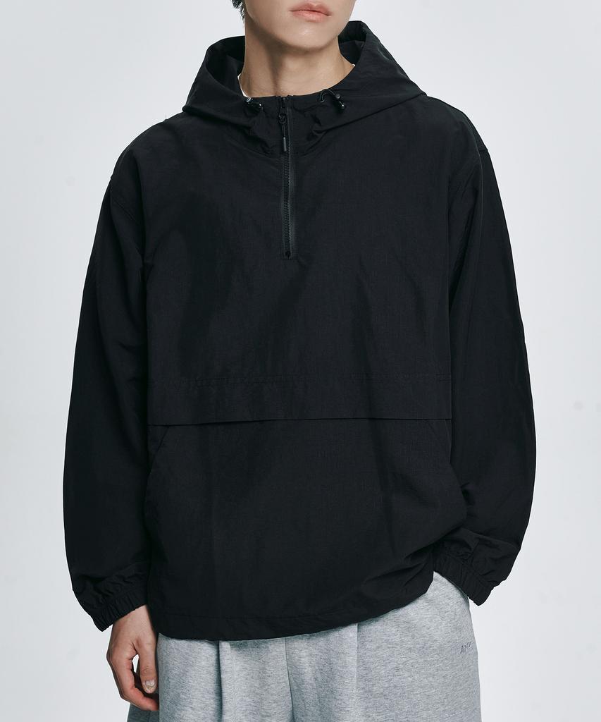 Atez Aero Tech Hooded Anorak Windbreaker [Black]