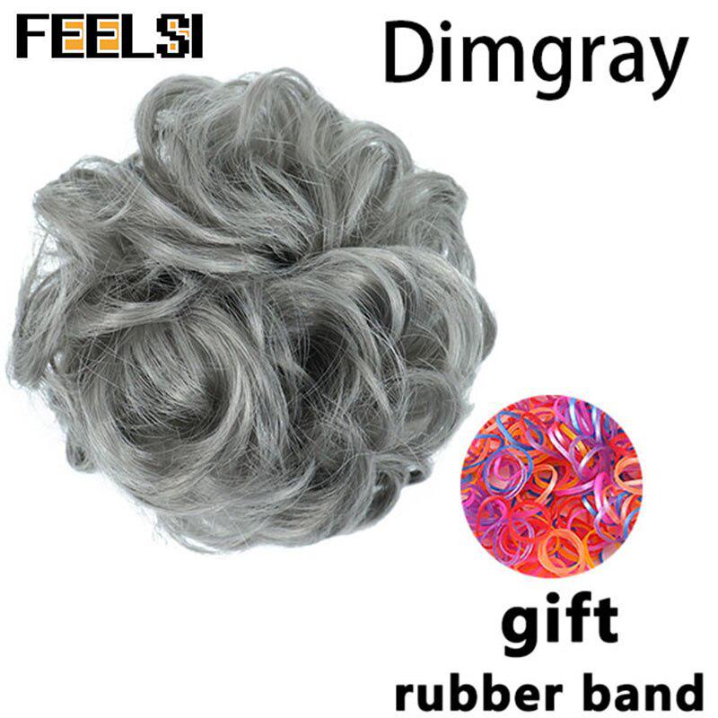 Chignon ondulat de damă cu bandă elastică de cauciuc Scrunchie sintetic pentru păr înfășurat Coc dezordonat posturi