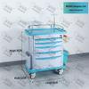 ABS Anesthesia & Infusion Multifunctional Rescue Trolley with Single/Double Door and Five Drawers