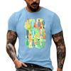 Men's Casual Short Sleeve T Shirt Loose Fit Breathable Fabric Vintage Texture Graphic Print Summer Streetwear Activewear Top
