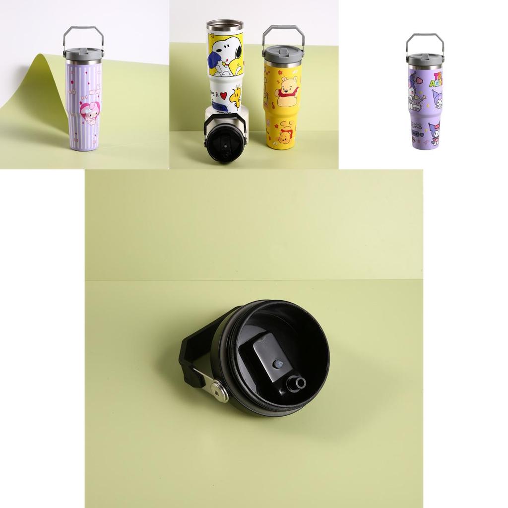 Hochwertiger Edelstahl-Vakuumisolierbecher mit Cartoon-Muster und großem Fassungsvermögen 30 oz