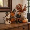 Double Side Halloween Figurine Set Rustic Desktop Decoration Table Centerpiece