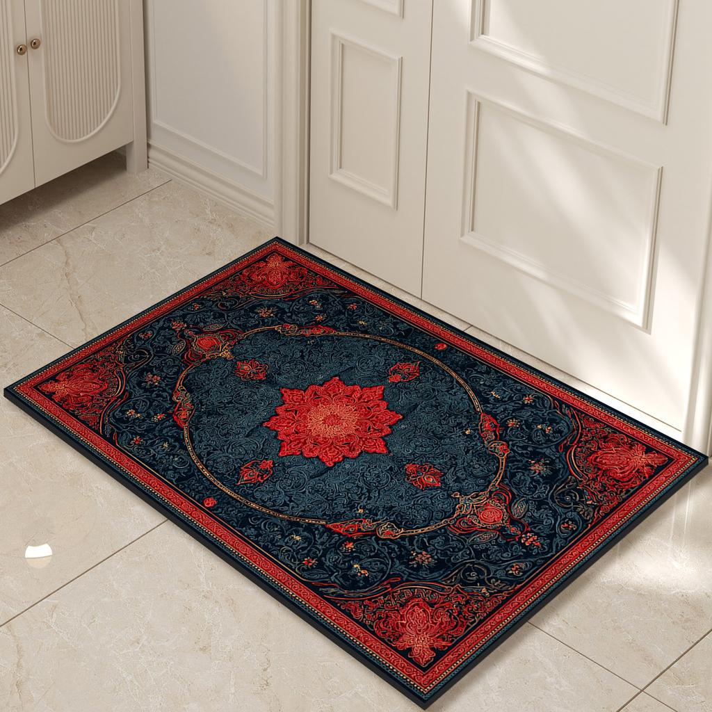 Retro Entrance Doormat Door Mat Outdoor Welcome Home Front Room Rugs Floor Foot Mat Hallway Carpet Anti Slip Washable