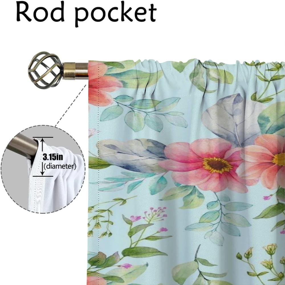 Modern Living Room Curtains for Camera Beauty Flowers Blackout Curtain Halloween Decoration Partition Home Interior Curtains