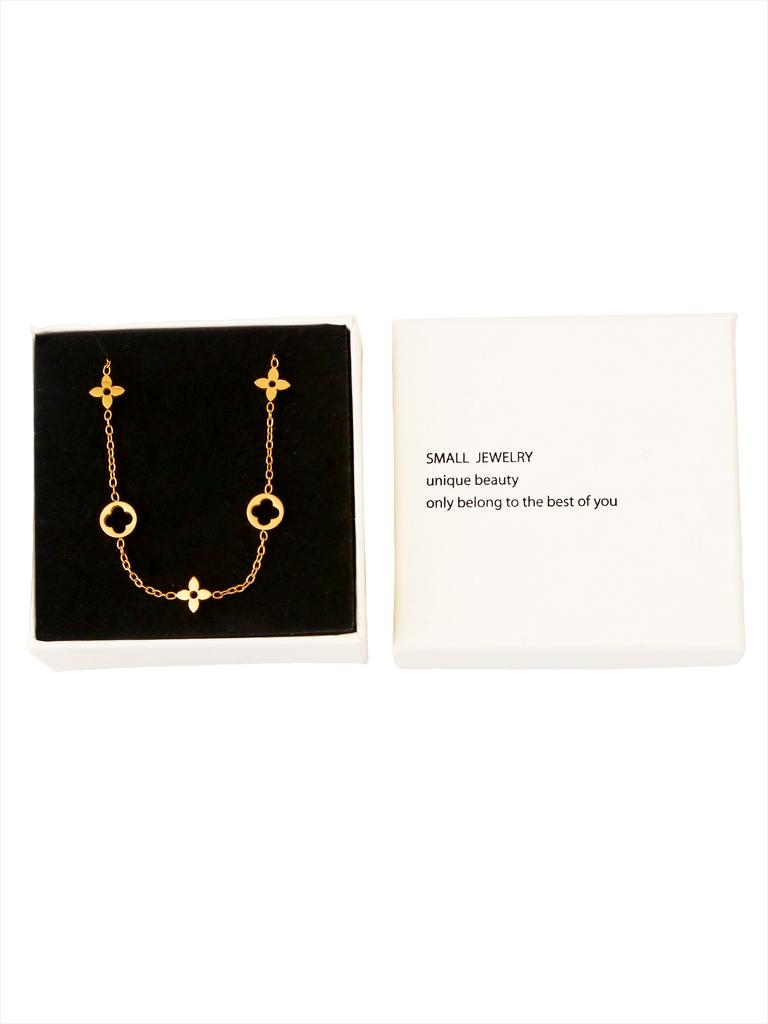 1 Stuk Licht Luxe Elegante Roestvrijstalen Uitgeholde Ronde Punt Bloemen Armband Geschenkdoos, Cadeaus voor Vrienden, Moeders