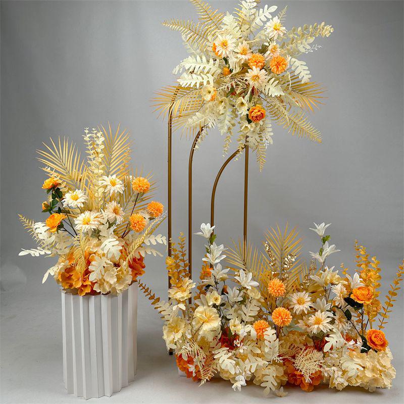 Wedding Floristry: Simulated Flower Scene Arrangement with Seven Optional Colors for T-Stage and Aisle Decoration