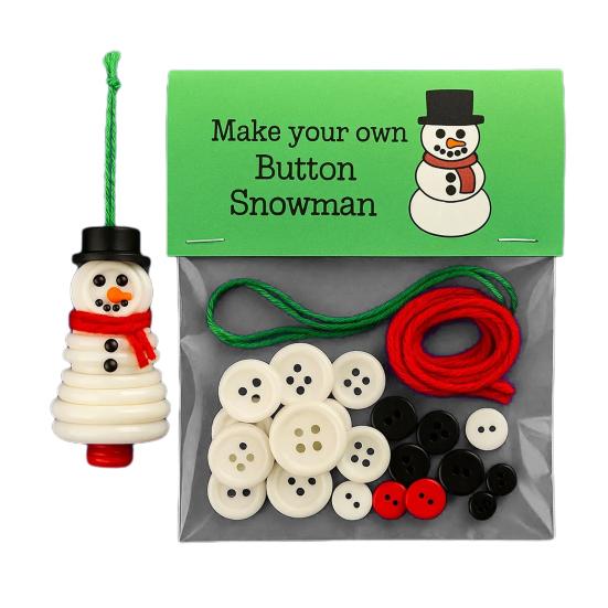 DIY Christmas Button Ornament Button Snowman Xmas Tree Decoration Kit Hanging Button Santa Claus Craft Set for Kids Adults Festive Home Decor