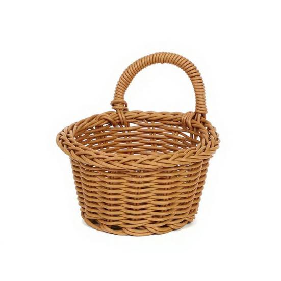 Woven Basket with Handle Rustic Storage Basket Wall Hanging Basket for Fruits Vegetables Snacks Home Farmhouse Kitchen Bathroom Bedroom Storage