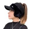 Winter Warm Ear Protection Knitted Cap Women's Foreign Style Fashion Korean Version Versatile Spring and Autumn Empty Top Baseball Cap Tide