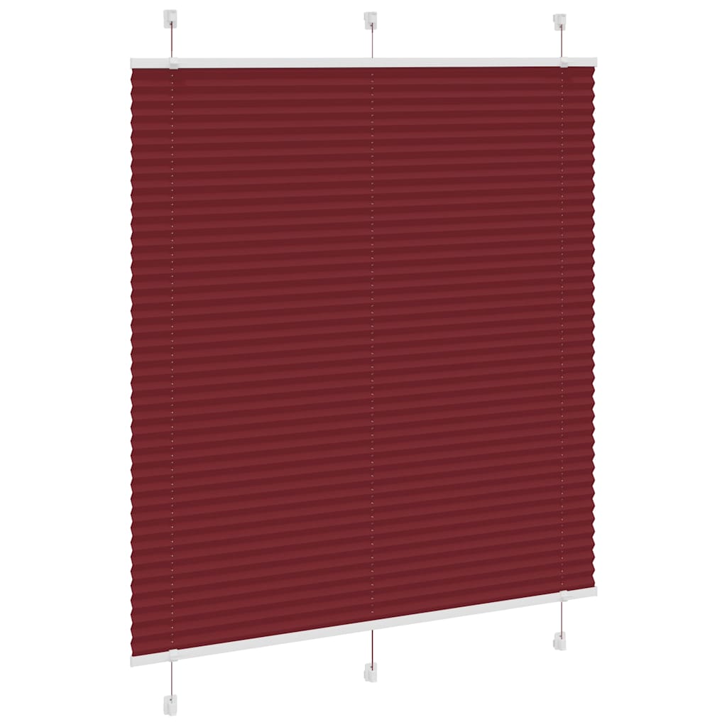 Burgundy Red Pleated Blind 120X100 Cm Fabric Width