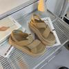 2025 Summer New Elastic Open-toed Sandals Platform-soled Foot Cover Sports Sandals Versatile One-word Beach Sandals