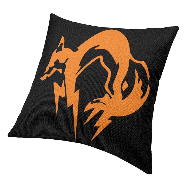 Metal Gear Solid Fox Logo Dekokissenbezug 40*40cm für Sofa Videospiel Kissenbezug Quadratischer Kissenbezug Doppelseitiger Druck
