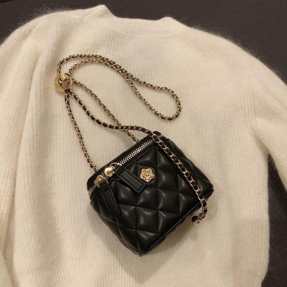 Kleine Umhängetasche Mode Kettenriemen Rhombus Bucket Bag Umhängetasche