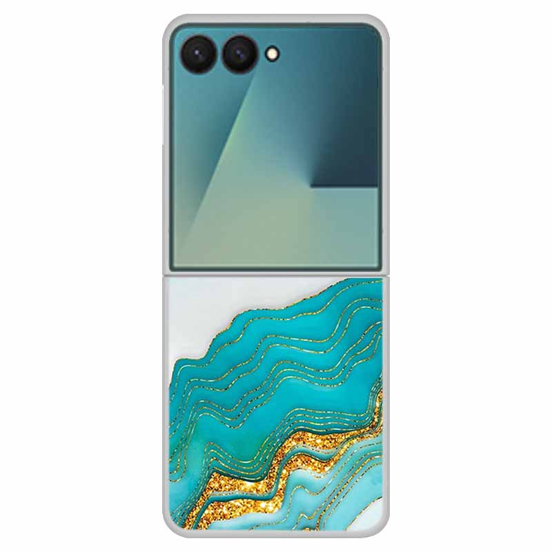 Marble Case For Samsung Z Flip7 Transparent Hard PC Plastic Cover Shockproof Coque for Samsung Galaxy Z Flip 7 5G Funda Zflip7