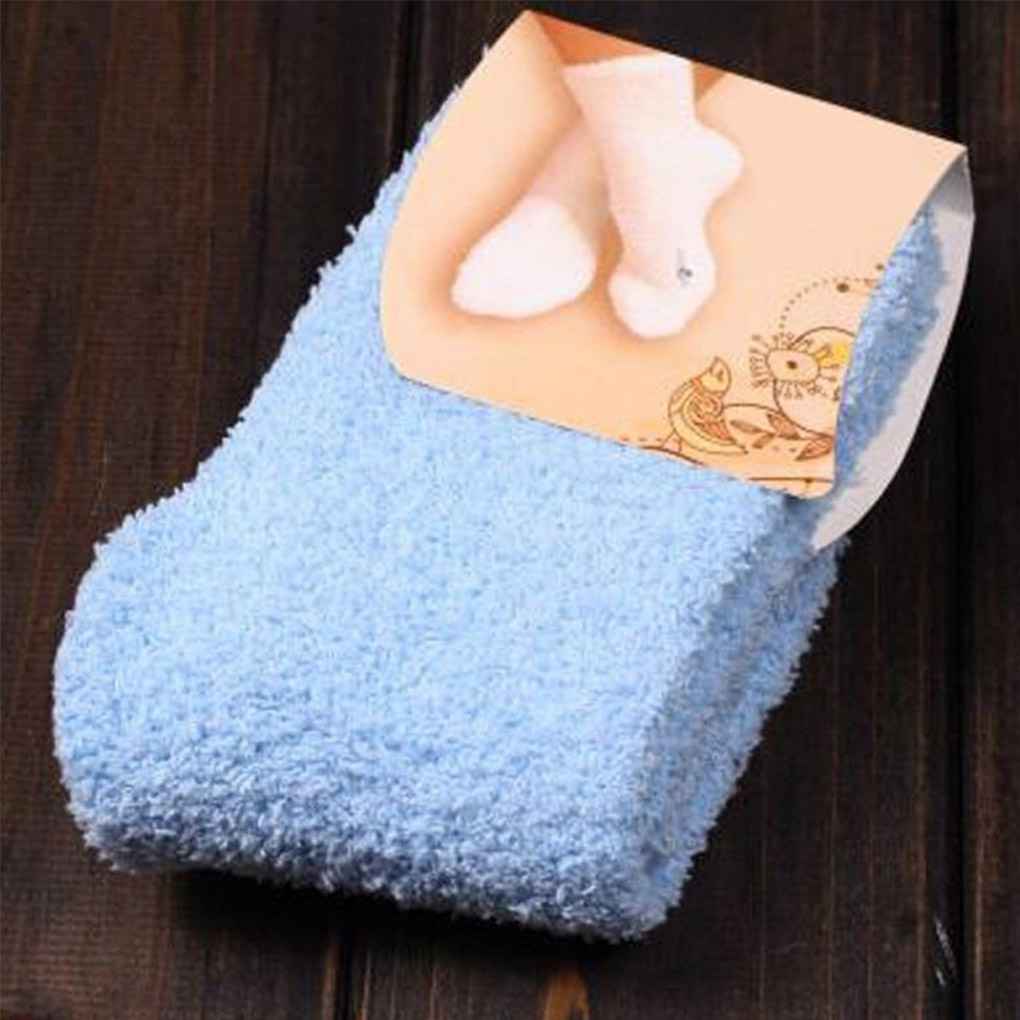 

Fashion Casual Home Women Girls Soft Bed Floor Socks Fluffy Warm Pure Color