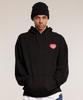 Human Highlight Small Heart Hoodie Black Red