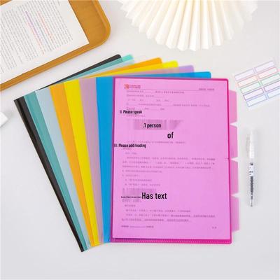 A4 Transparent Multi-Layer L-Shaped Waterproof Report Folder with Three Layers and Four Pages.