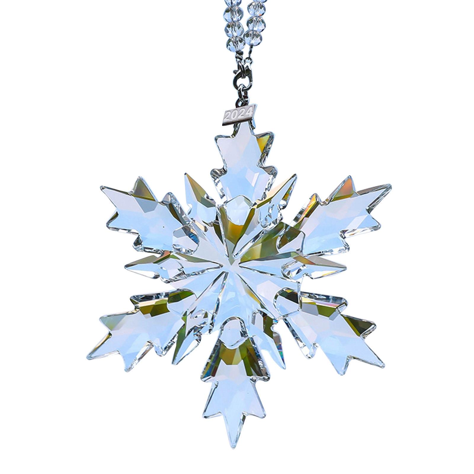 

Ежегодные рождественские украшения хрустальная снежинка звезда, блестящие хрустальные украшения для рождественской елки, красивые рождественские украшения для женщин и девочек One Size