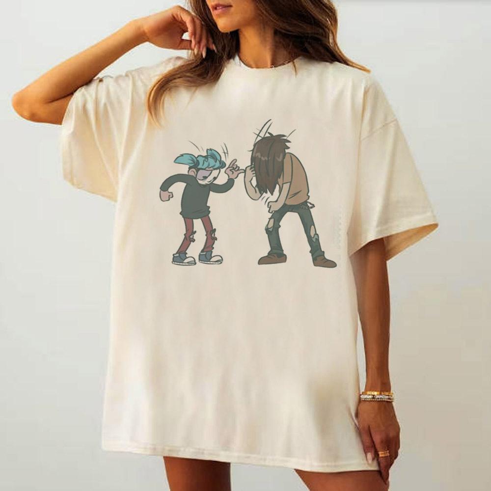 Sally Face Tshirt Female Hip Hop Harajuku  University Tshirt Kawaii Anime Graphic Psychedelic 2000s Korean Clothes