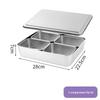 Molouna Food Grade Stainless Steel 4-Compartment Seasoning Box Set