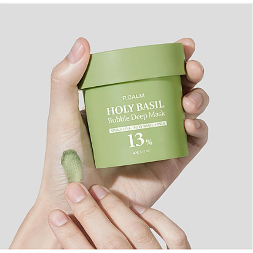 P.CALM Holy Basil Bubble Deep Mask 90g / Sparkling Holy Basil +PHA 13%