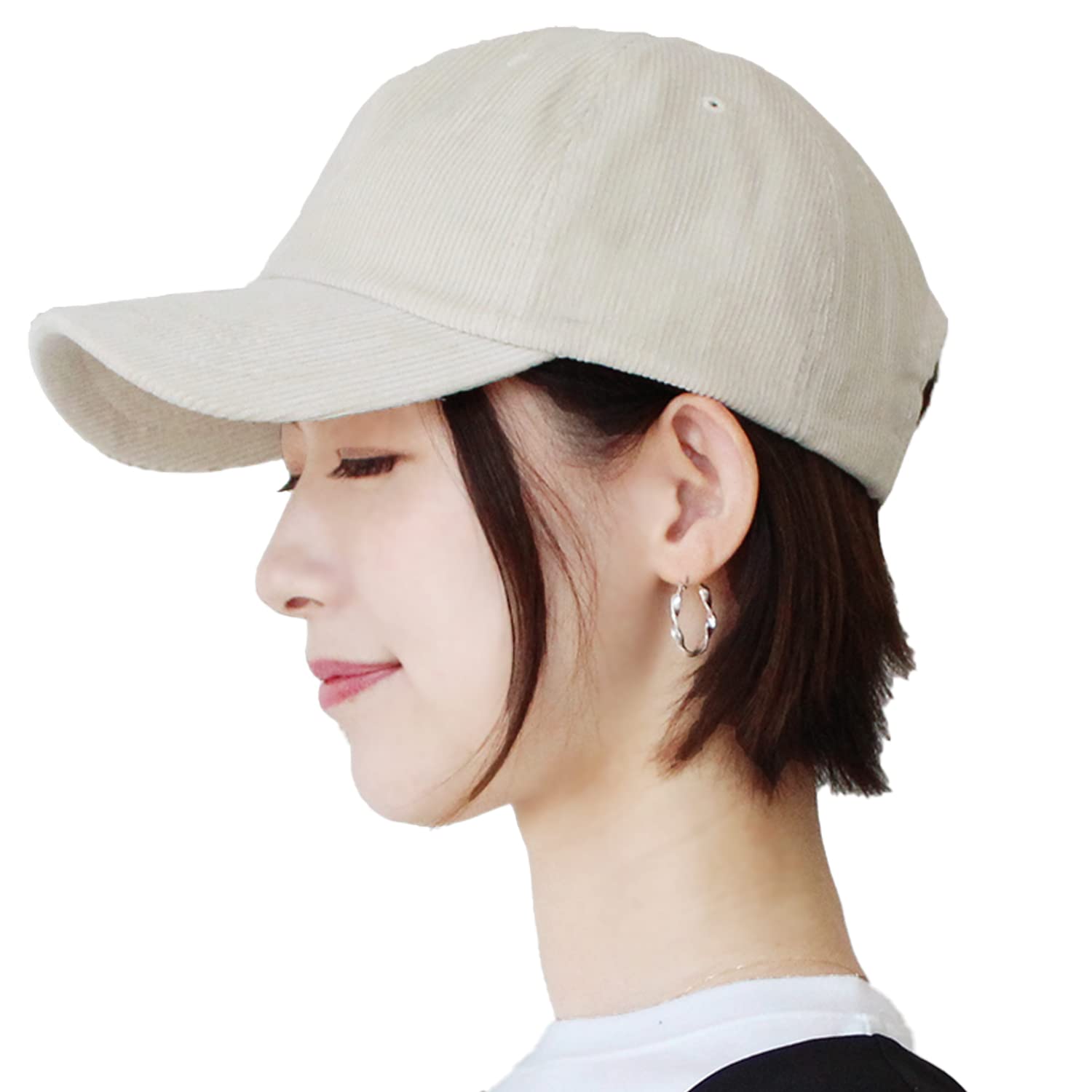 

Cap Corduroy Deep L Size Large Size Unisex Plain Simple Stylish Cotton Cotton Hat [hanahana15] Women s Autumn/Winter Men s 100% (Ivory)