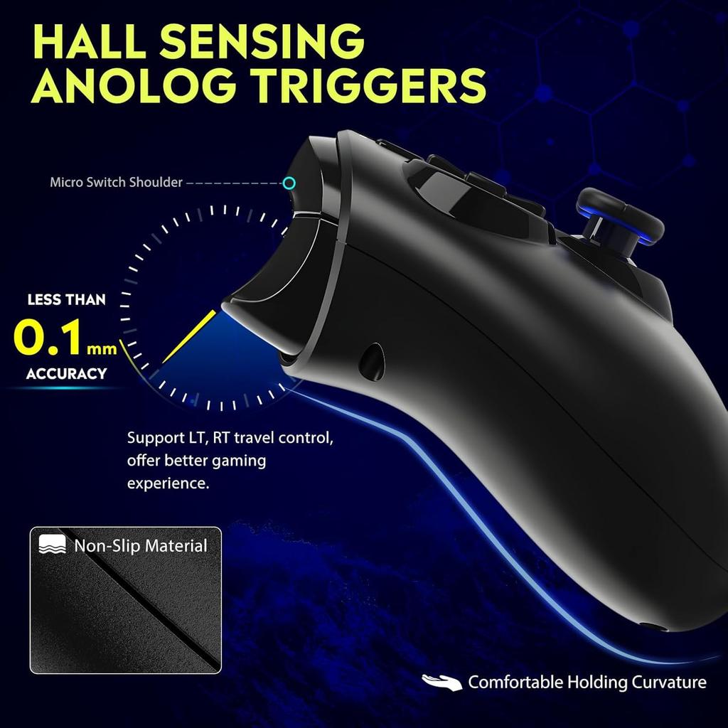 QRD Spark N5 Ovladač pro Kompatibilní s PS4 Pro Slim PS3 Steam Deck PC Hallův efekt Audio port Reproduktor Rychlý pohyb Mapovatelné funkce PS5,