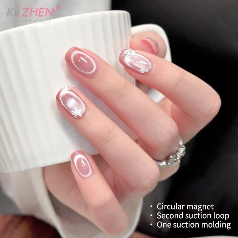 Nagelkunst Katzenauge Magnetwerkzeug Hohlringförmige Glasperle Katzenauge Magnetischer Nagelkunst-Effekt Magnetischer Gel-Nagellack Maniküre-Werkzeuge