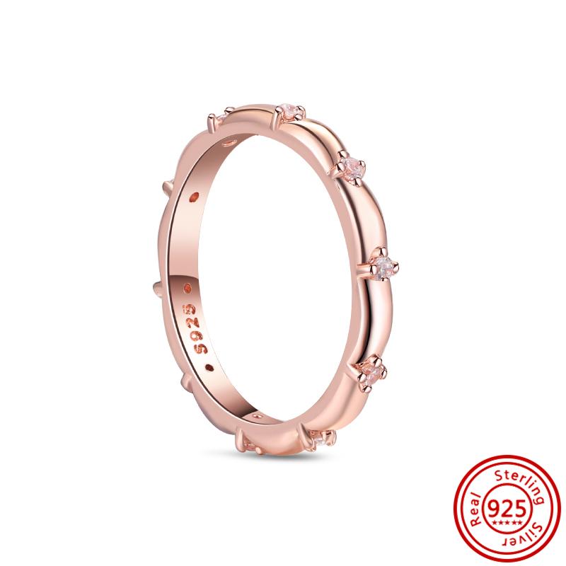 925 Sterling Silver Rings for Women Original Infinity Love Heart Engagement Wedding Ring Rose Gold Zircon Luxury Jewelry Gift
