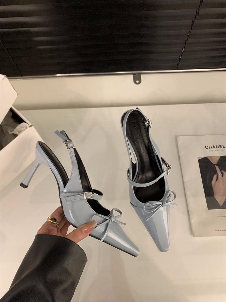 Nischen-Französisch Nude-Rosa High Heels Stilettoabsatz Taschenkopf Sandalen Feenschuhe 2025 Frühling und Sommer mit Rock Einzelne Schuhe