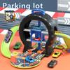 Kids' Mini Car Model with Tracks & Parking Lot - Educational Alloy Toy Gift