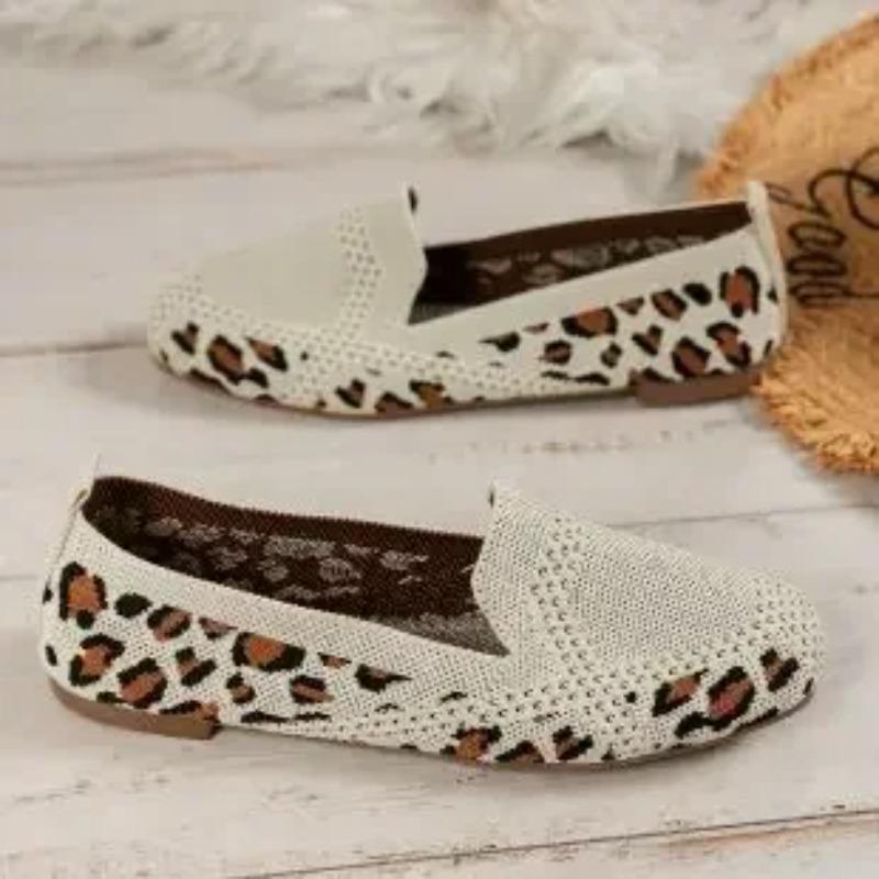 Solid Color Square Mesh Loafers Shallow Women Flats Soft Bottom Knit Ballet Flats Shoes Casual Shoe
