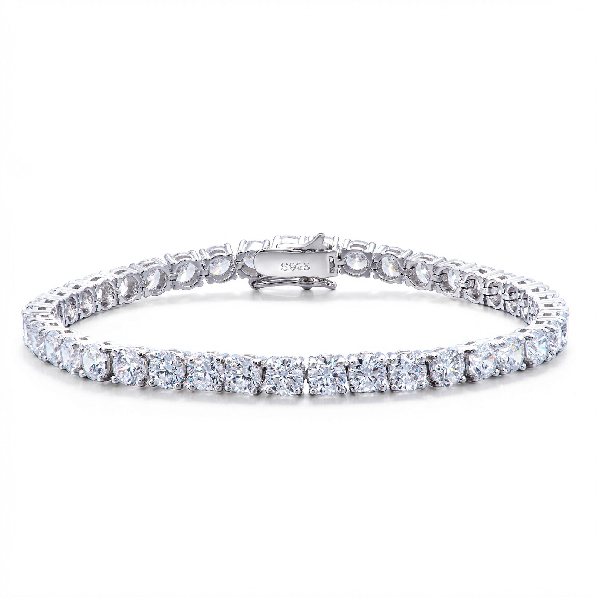 Tennis Bracelet S925 Sterling Silver Hip-Hop Customization Rhodium Plated Party Gift Bracelet Bangles