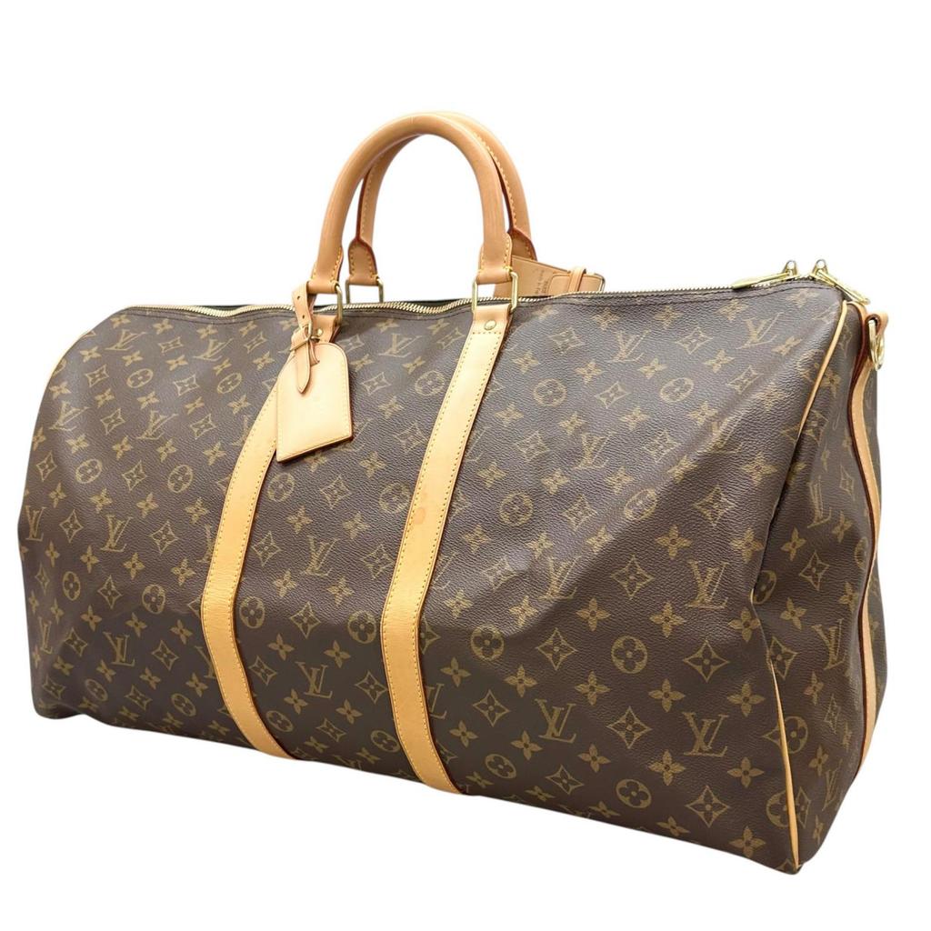 LOUIS VUITTON Monogram Keepal Band Lierre 55 Boston bag Brown Women used