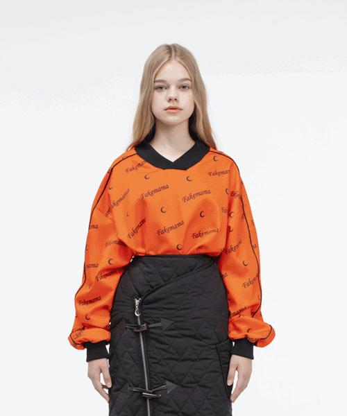 Fake Mama Printed Logo Sweatshirt [Orange] Neon Orange