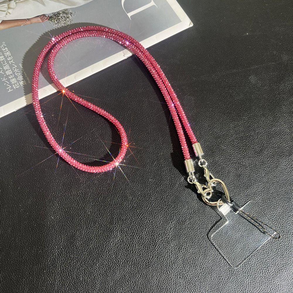 Glitter Crystal Rhinestone Phone Lanyard Bright Bling Bling Phone Case Chain Straps Phone Anti-lost Rope Phone Accessories