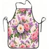 1pc Peony and Lilac Floral Print Apron, Durable and Easy To Clean, Adjustable Waistband, Polyester Material, for Kitchen Cooking, Gardening, Orchard P