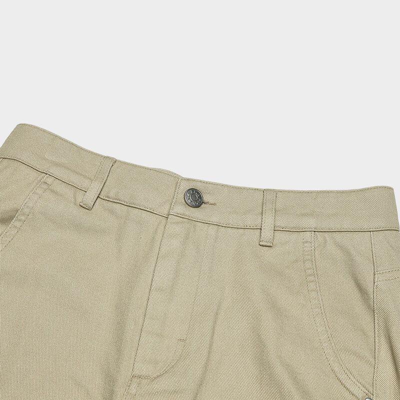FILA Original Solid Color Outdoor Casual Sports Straight Leg Mid Rise Zipper Cargo Loose Fit Multi Pocket Work Pants Women pants Khaki F51W449801F-LK